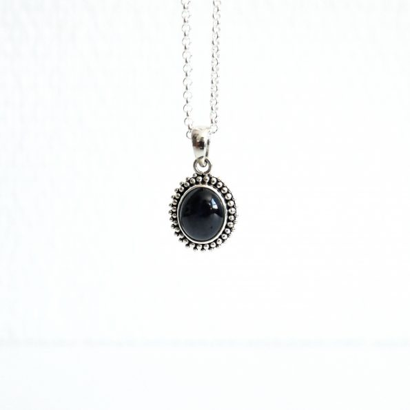 Black Star Sapphire Pendant with Necklace