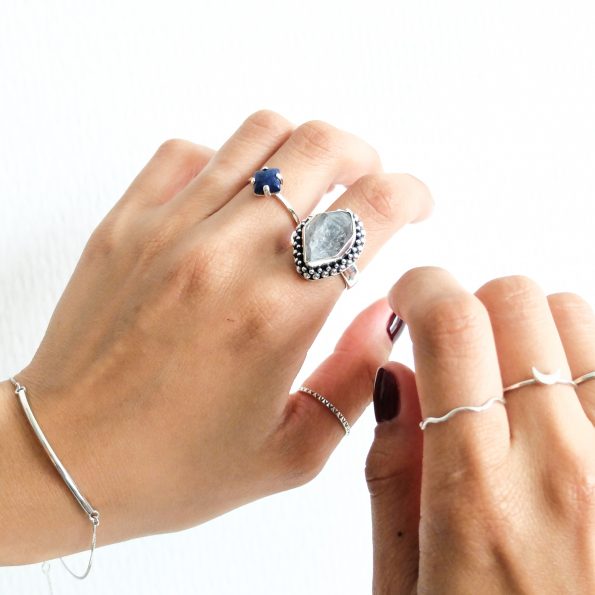 stacking ring sterling silver gemstone