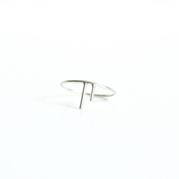 Two Stripe Asymmetrical sterling silver ring edgy