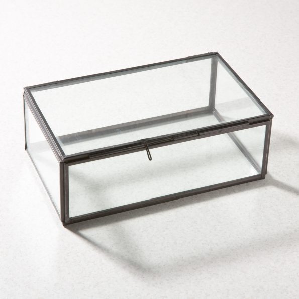 glass box small black jewelry