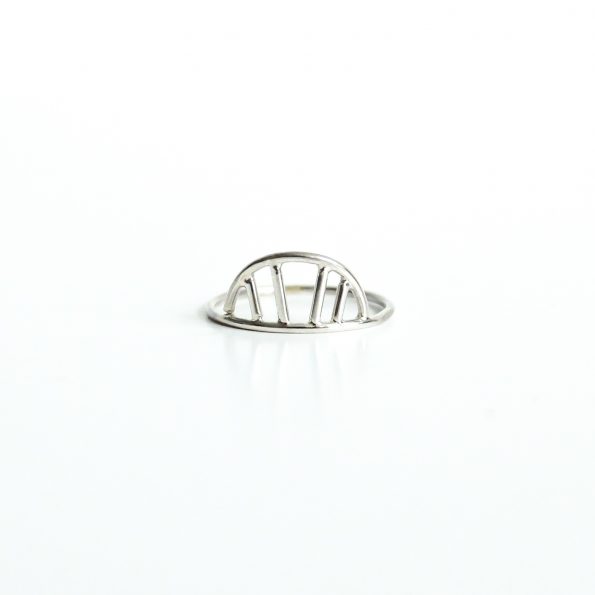 abstract sunrise sterling silver ring