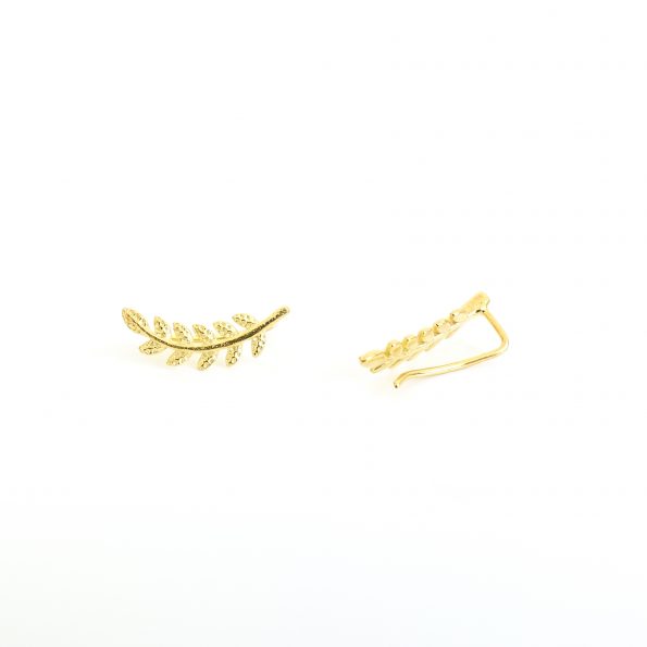 Ear climbers olive leaf gold trend