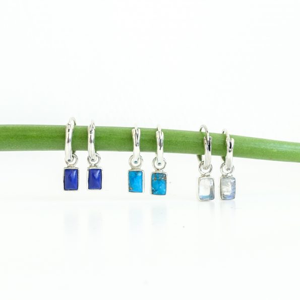 Earring set turquoise lapis lazuli moosntone