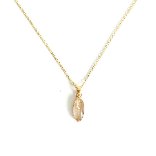 Gold rutile neckalce pendant