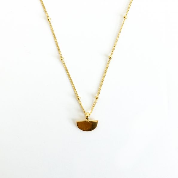 Half disc necklace gold