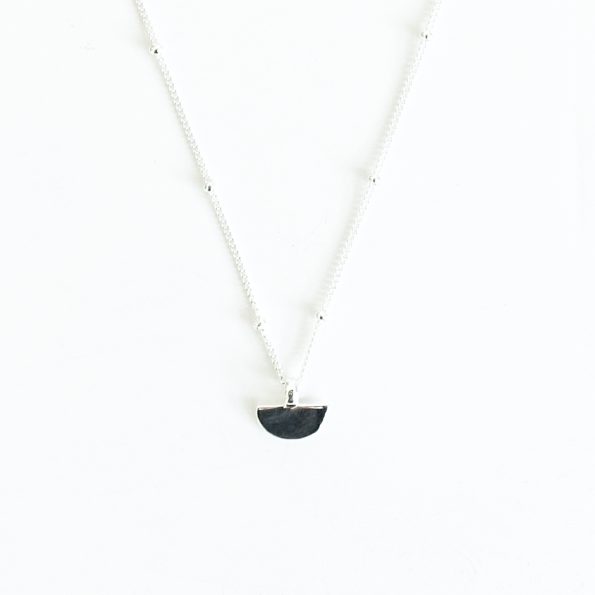 Half disc necklace silver