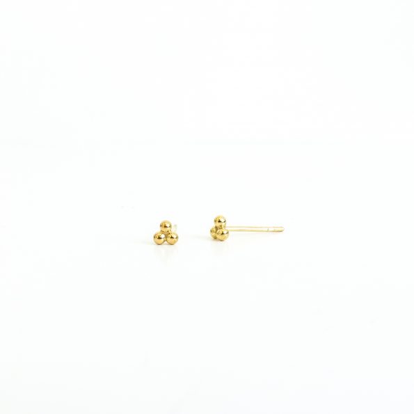 Triple dot studs gold