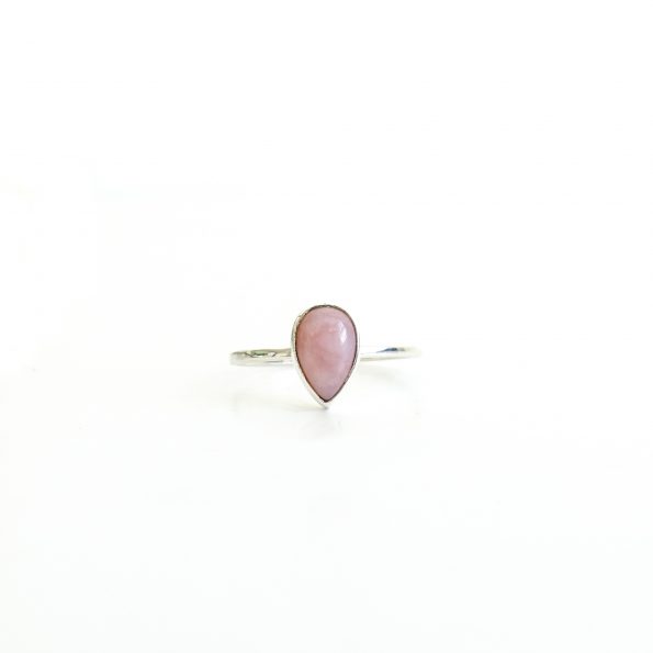 Pink opal drop silver