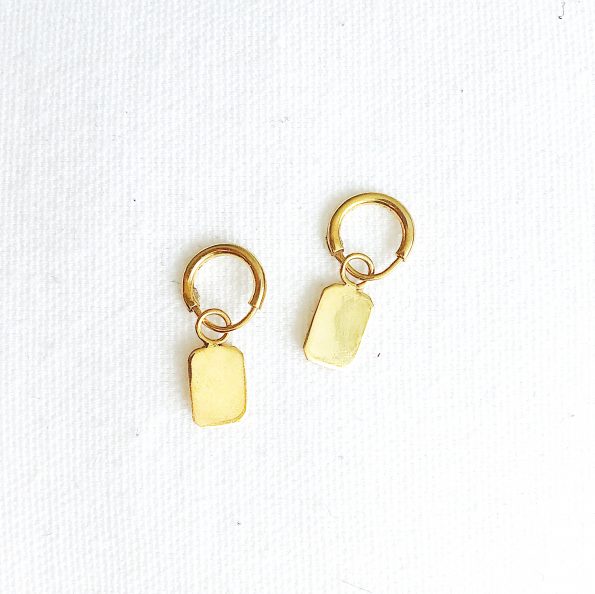 earring rectangle gold