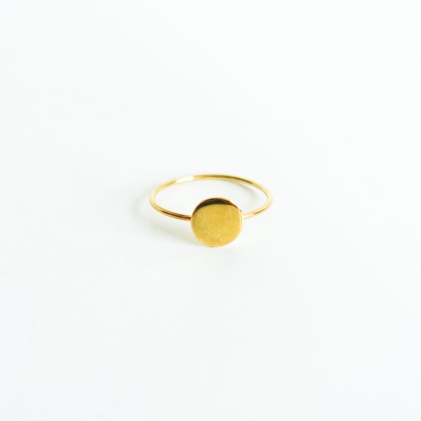 mirror personalized initial ring gold