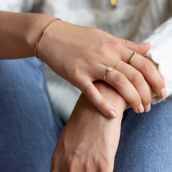 bracelet bangle sterling silver 18k goldplated sleek