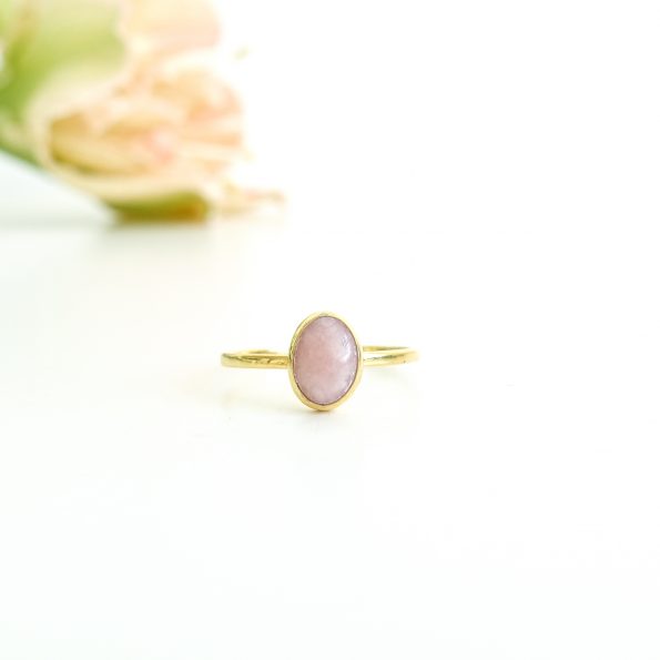 Pink Opal oval gold