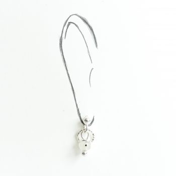 Moonstone pebble earring sterling silver