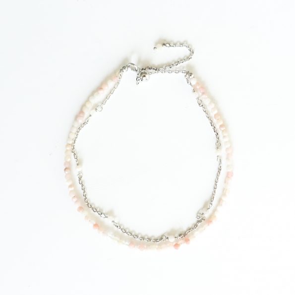 pink opal bracelet tiny dainty