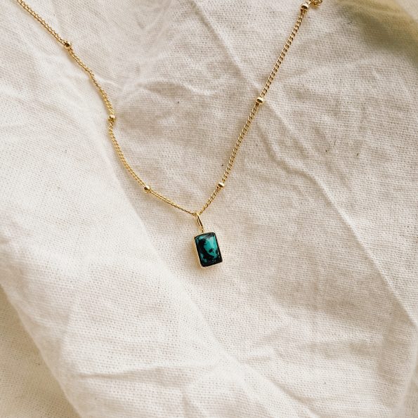 goldplated turquoise necklace initial