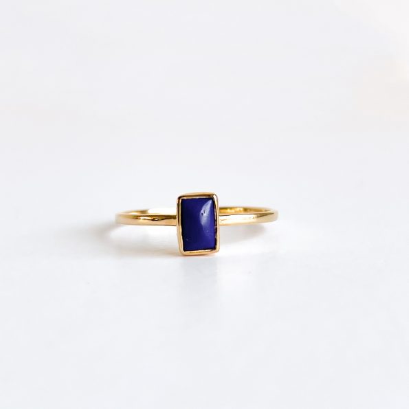 Lapis lazuli gold plated ring