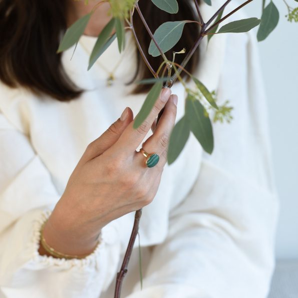 malachite statement ring