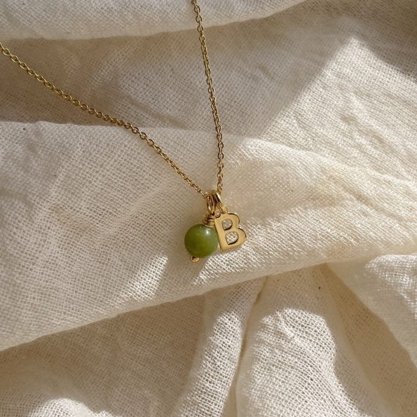 gemstone initial necklace